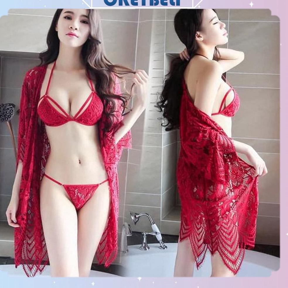 XF.17Ja23ᴬ ▫ •OKEY BELI•BT431 Lingerie Wanita Sexy lingeri Set Lace transparan  Pakaian dalam