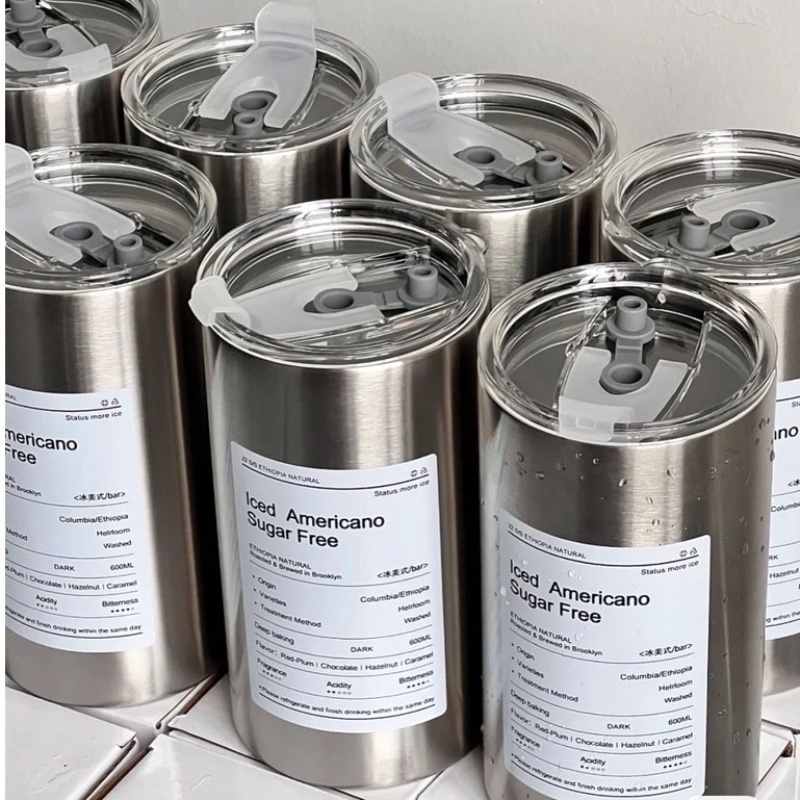 【COD】600ML Coreana Cafe Dari Stainless Steel 304 Kapasitas Besar 600ml American Insceding Cup