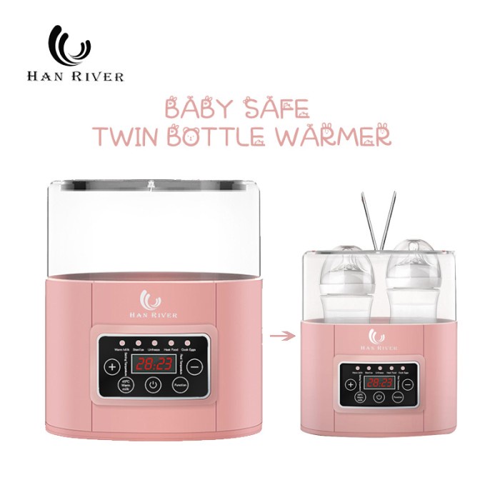 Sterilizer Han River Hrnnq01Bu Bayi Twin Bottle Warmer Alat Steril Penghangat Bot