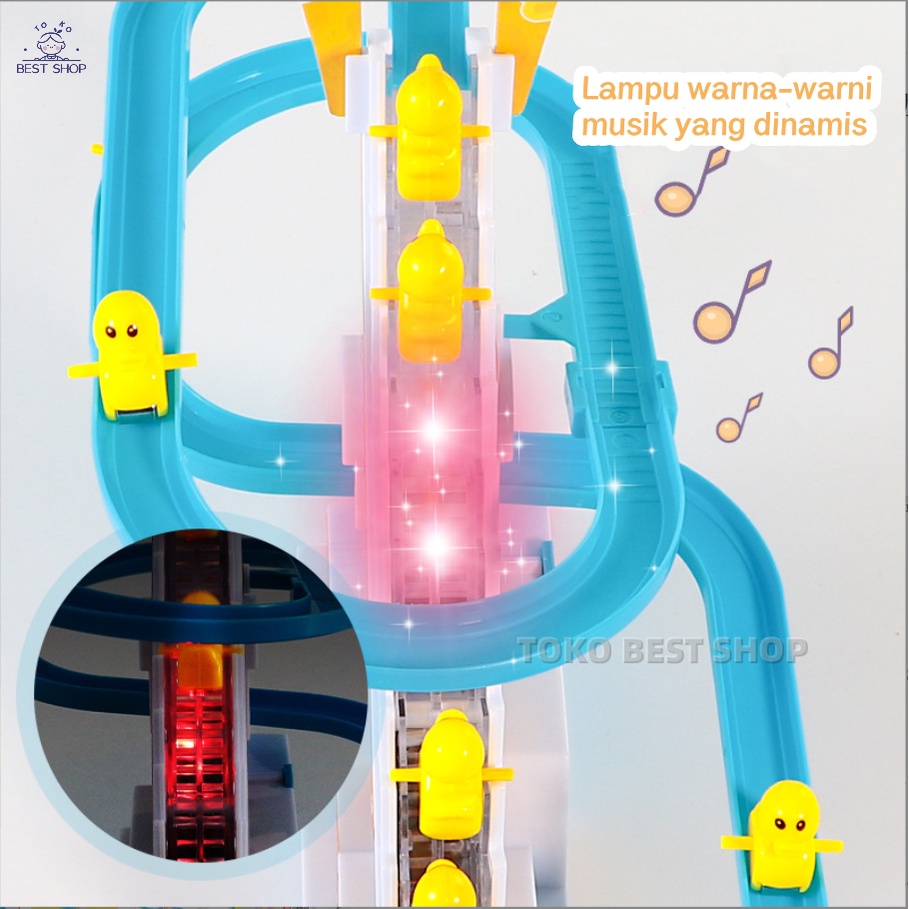 [TULALA SHOP]MAINAN BEBEK MAINAN BAYI/SELUNCURAN BEBEK TANGGA / MAINAN MUSIK TANGGA/ TANGGA REL SELUNCUR MAINAN ANAK BEBEK / MAINAN TRACK TANGGA BEBEK HAPPY DUCK BEBEK KUNING