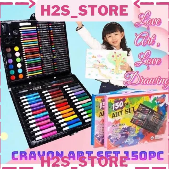

Terlaris H2S Stationery Set Pensil Crayon Cat Air Perlengkapan Sekolah Menggambar Anak 150PC / 86PC ..