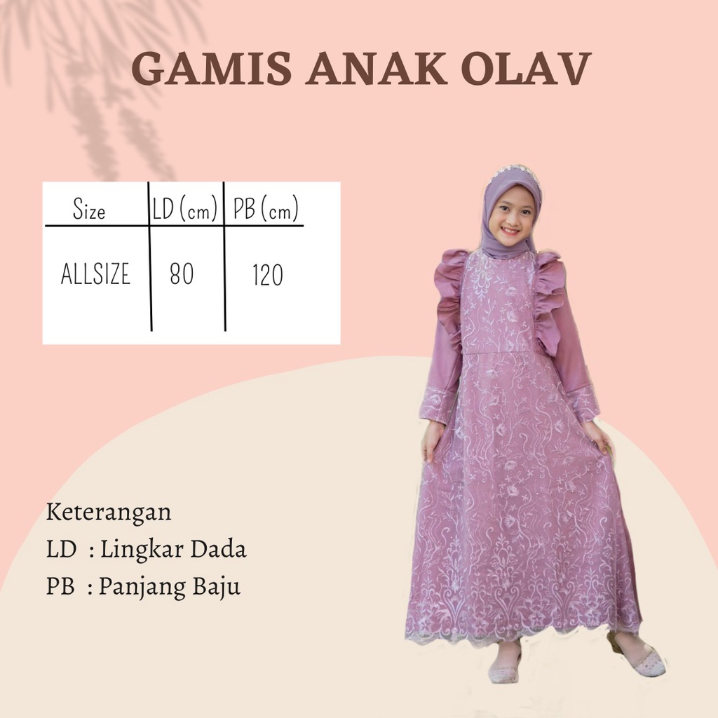 GAMIS ANAK PEREMPUAN BAJU GAMIS ANAK MURAH TILLE OLAV