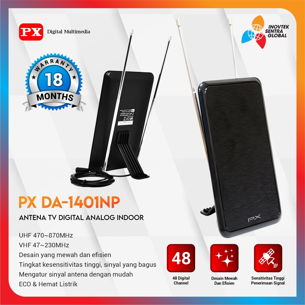 PX DA-1401NP Antena TV Digital Indoor DVB-T2 - Garansi Resmi