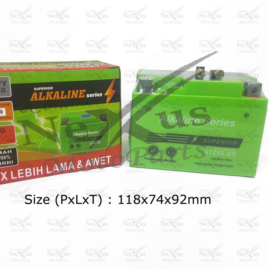 Aki Motor ALKALINE ATZ5S-BS GTZ5 YTZ5 / 12V 5A Karisma Supra Beat Mio