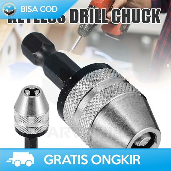 DRILL CHUCK PENJEPIT MATA BOR QUICK CHANGE 1/4 HEX SHANK CARBON STEEL