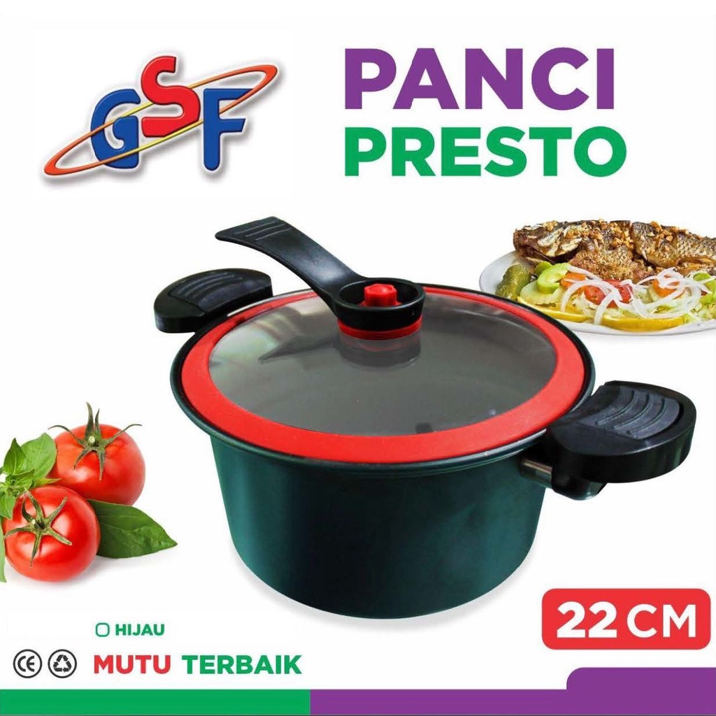 GSF Panci Presto Masak Aluminium 22 Cm Pressure Cooker 3.5 Ltr