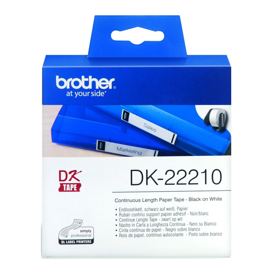 Brother Label Tape DK-22210 29mm x 30.48m Continuous Length Paper Tape