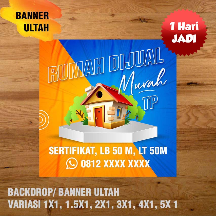 SPANDUK BANNER DIJUAL RUMAH, DISEWAKAN RUMAH, DI KONTRAKKAN RUMAH MURAH