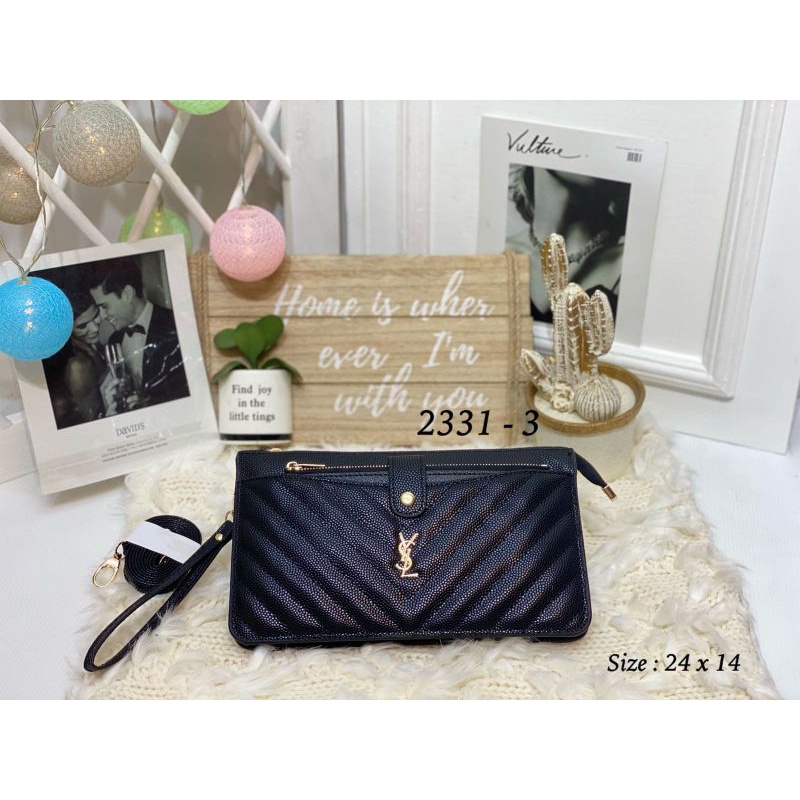 Clutch Ruang 3 Bahan Kaviar Import Premium