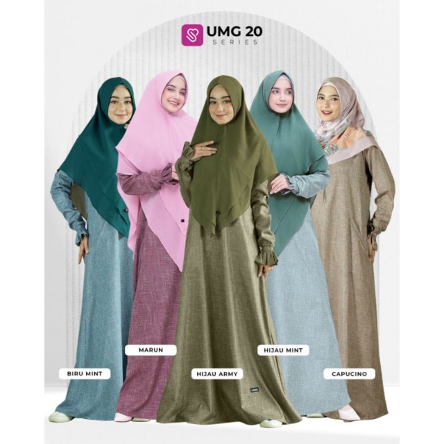 UMG20 Gamis Terbaru UKHTI Munira | Gamis Ukhti Munira Bahan Katun Linen Luxury Gamis Cantik Simple E