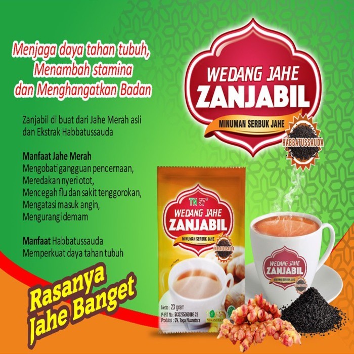 

ZANJABIL/JANZABIL HABBATUSASUDA WEDANG JAHE MERAH – ISI 10 SACHET