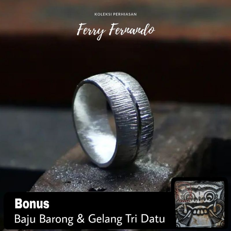 Cincin Pria Abstrak Perak Asli 925 Cp.05