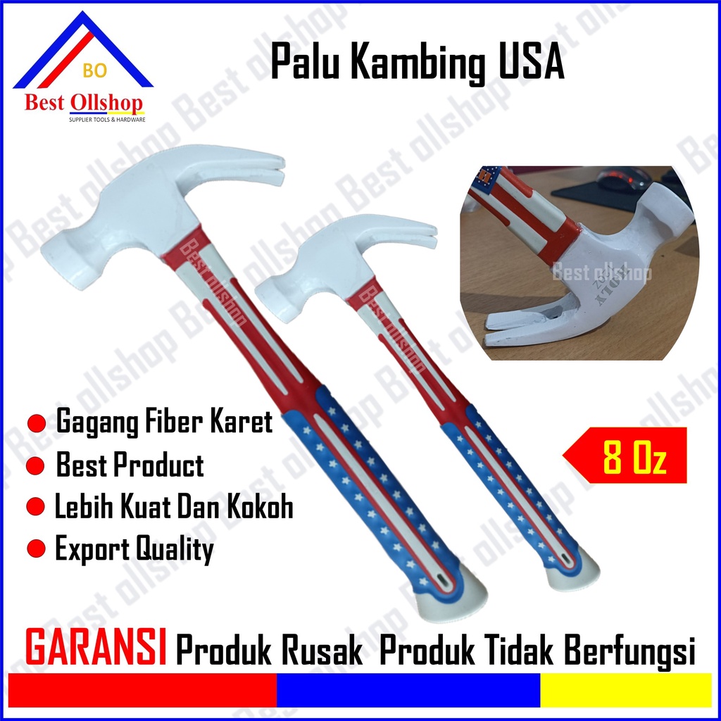 Palu Kambing Claw Hammer 8 Oz Martil Cungkil Cukit Paku Gagagng Fiber USA