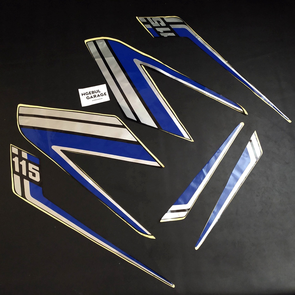 Stiker Rxs RX Special Hitam 1989 Lis Biru Silver Striping YAMAHA IMI