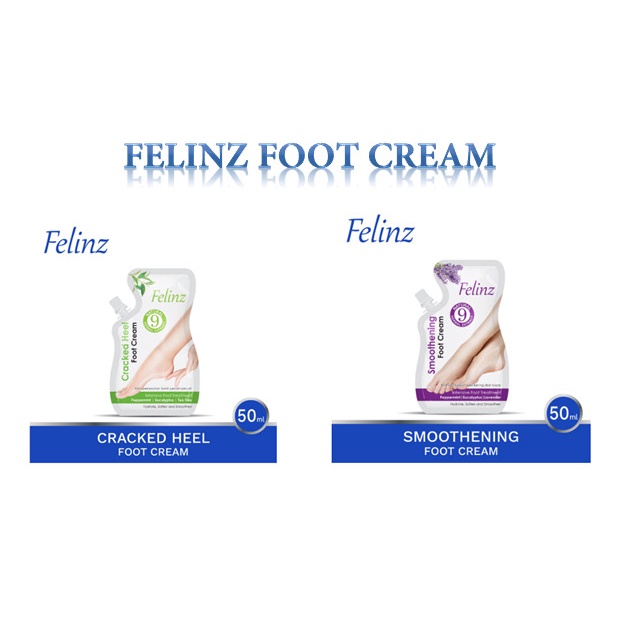 OBAT KAKI PECAH PECAH FELINZ FOOT CREAM INTENSIVE TREATMENT SACHET 50ML CRACKED HEEL