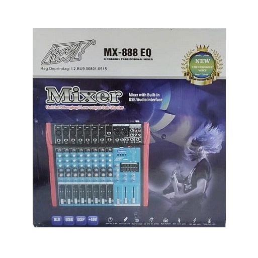 Audio Mixer 8 Channel MX 888 EQ DJ Sound Mixing Amplifier Studio Console Effect Echo Reverb Delay Processor