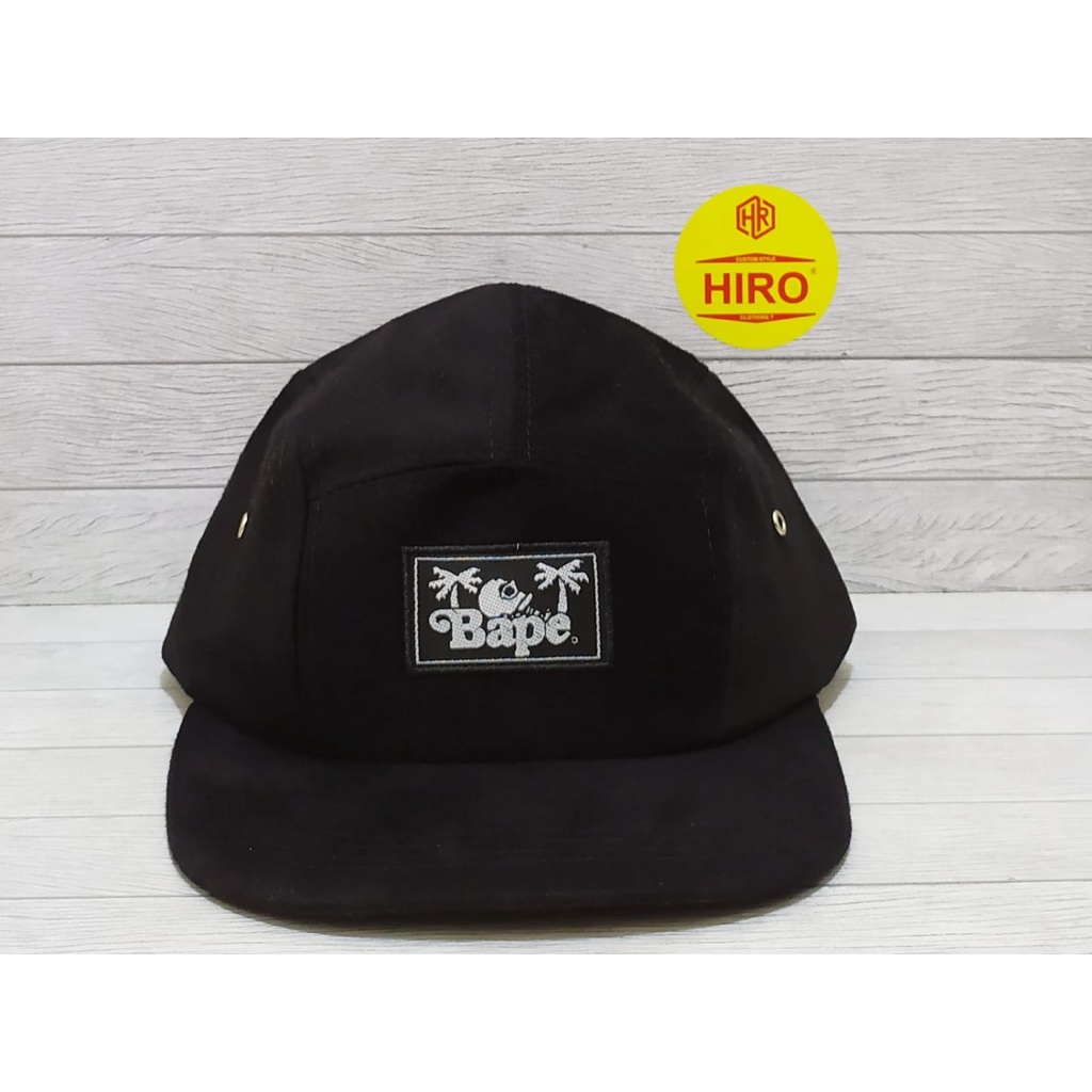 [COD]Topi Distro Pria/Topi Snapback Bordir Bape Hip-Hop New Model/Topi Lima Panel