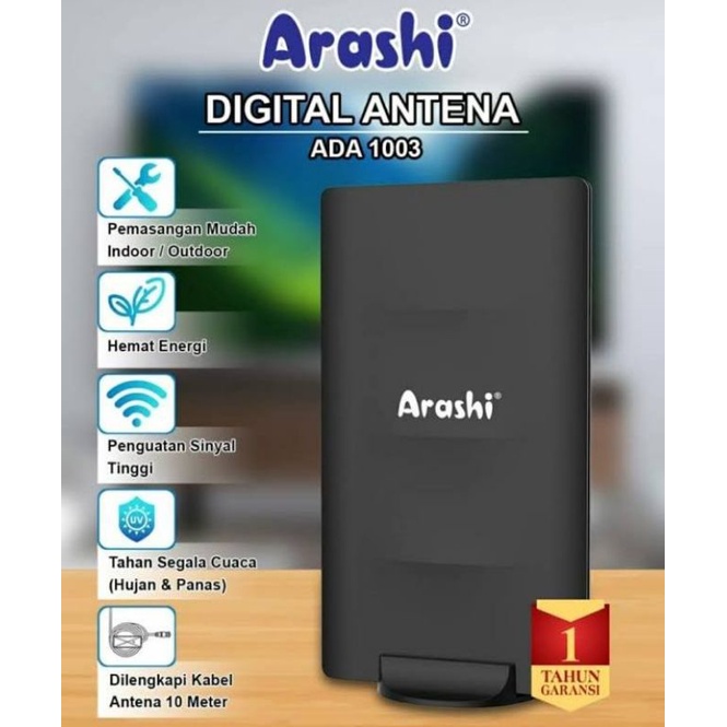 Antena HDTV Digital Indoor outdoor Booster Arashi - ADA 1003/Antena Digital Bisa Didalam dan Diluar