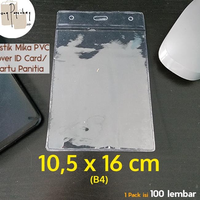 

ツ Kantong Plastik Mika Cover Nametag Panitia / ID CARD Uk. 10,5 x 16 Promo