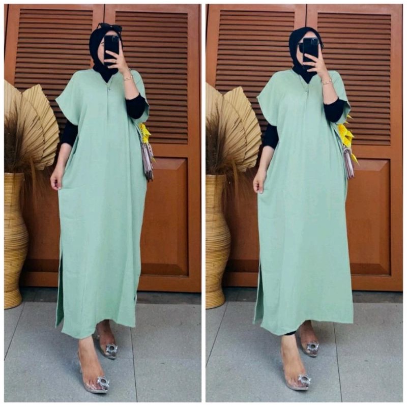 Long Dress Square Cringkle Airflow | Gamis Crinkle Atasan Muslimah-1