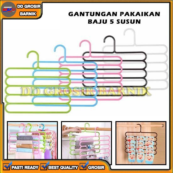 [DGB] GANTUNGAN HANGER HIJAB KERUDUNG JILBAB SARUNG BAJU 5 SUSUN 5SUSUN MAGIC MULTIFUNGSI SERBAGUNA