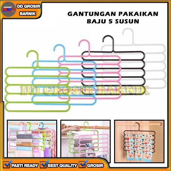 [DGB] GANTUNGAN HANGER HIJAB KERUDUNG JILBAB SARUNG BAJU 5 SUSUN 5SUSUN MAGIC MULTIFUNGSI SERBAGUNA