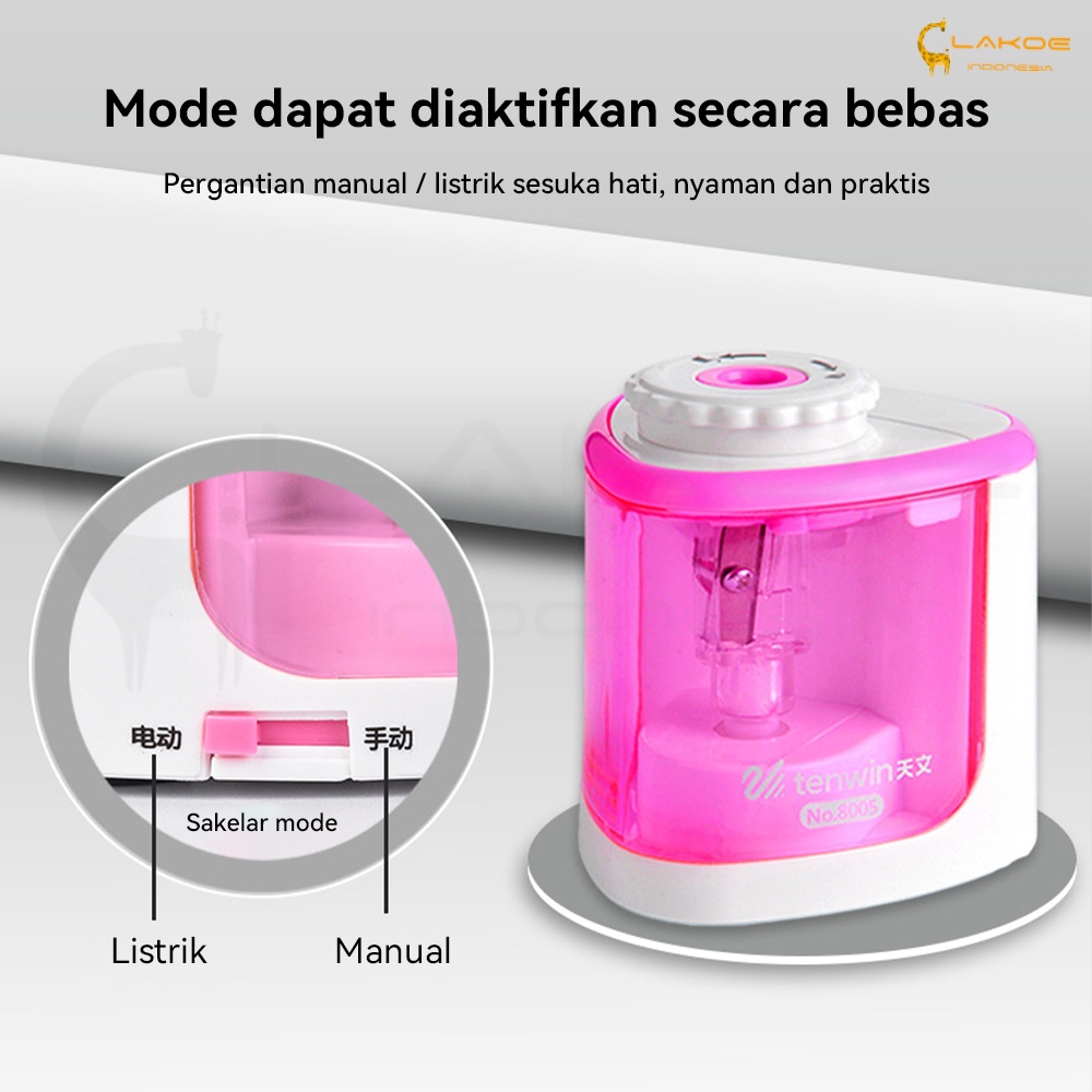 Rautan pensil elektrik Pencil Sharpener serutan electric