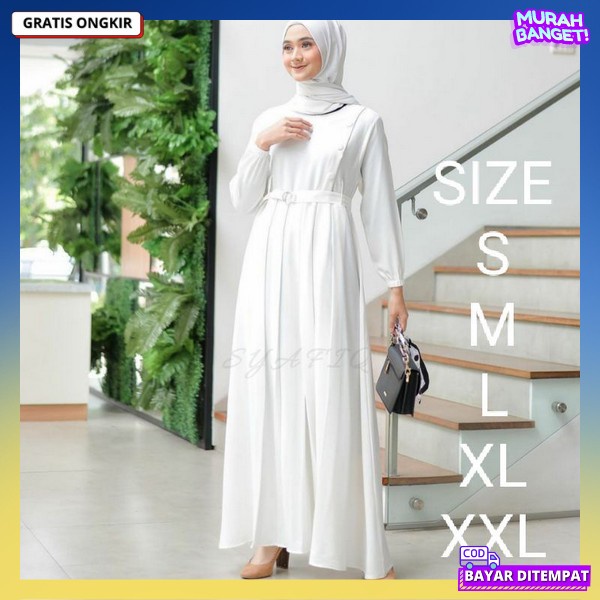 Fashion Muslimah Wanita Terbaru Gamis Lebaran Kekinian Kaftan Polos Baju Games Dewasa Bsju Muslim Pe
