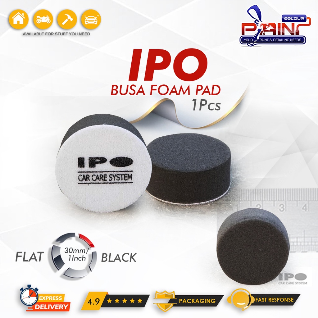 IPO Busa Flat Finishing Pad 1 inch Black - Busa Poles Flat 30mm