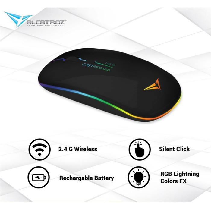 Trend-Mouse Wireless Silent Alcatroz Airmouse LFX7 Mouse With 1600 CPI