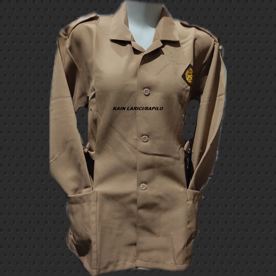 BAJU PRAMUKA KAIN LARICI/RAPILO SERAGAM SEKOLAH SD SMP SMA PEREMPUAN TALI GESPER