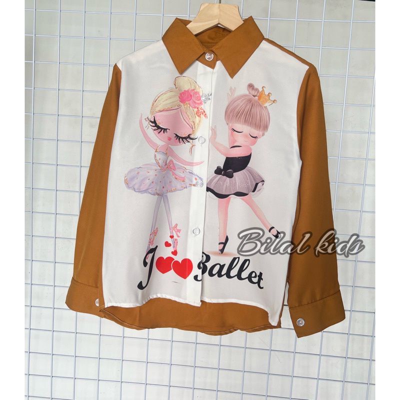 STELAN BAJU ANAK VIRAL / KEMEJA PRINTING ANAK PEREMPUAN LENGAN PANJANG 1-6 TAHUN