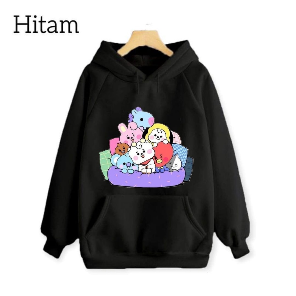 Hzl_outfit Sweater Hoodie Kantong Anak-Anak Team BTS21 9Warna S.M.L.XL