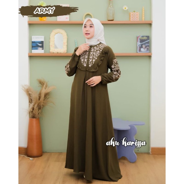GAMIS AZIZAH DRESS BY AKU KARISSA LD 105-110 ORI