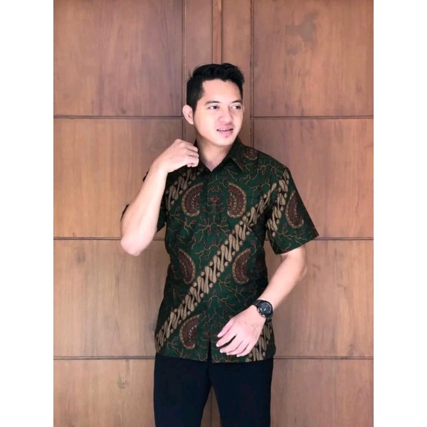 kemeja batik pria AJISAKA lengan pendek