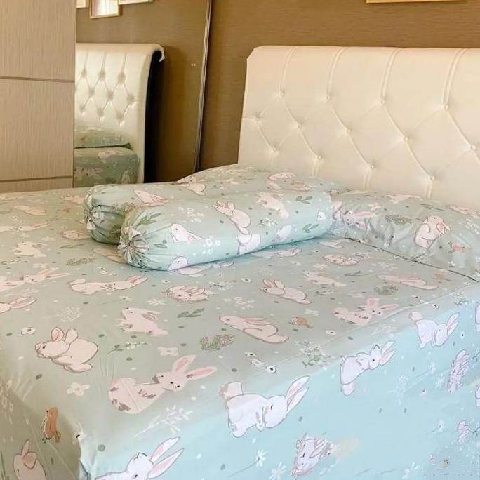 ◙ Sprei Set Bantal Guling Katun Lokal Premium | Free Karet Anti Geser | Sprei Homemade | Sprei Motif