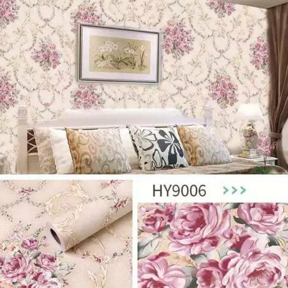 {RTA.28Ja23l} WALLPAPER DINDING MOTIF SHABY CREAM 10m x 45cm