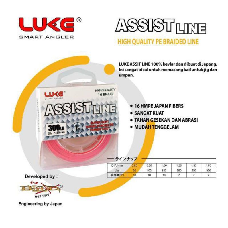 senar tali pancing KEVLAR Luke Assist Line (80lb-300lb)