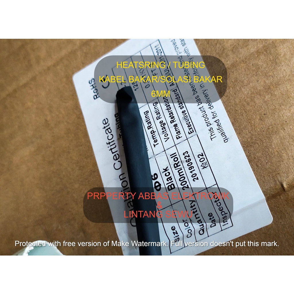 HEATSRING TUBING  SOLASI BAKAR KABEL BAKAR HEAT SRING HEATSRINK  6MM 6 MM