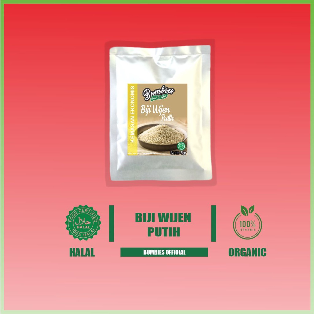 

Biji Wijen Putih 5gram EKONOMIS Bumbies Product | white sesame seeds | Penyedap Rempah Rempah | Bumbu Instan