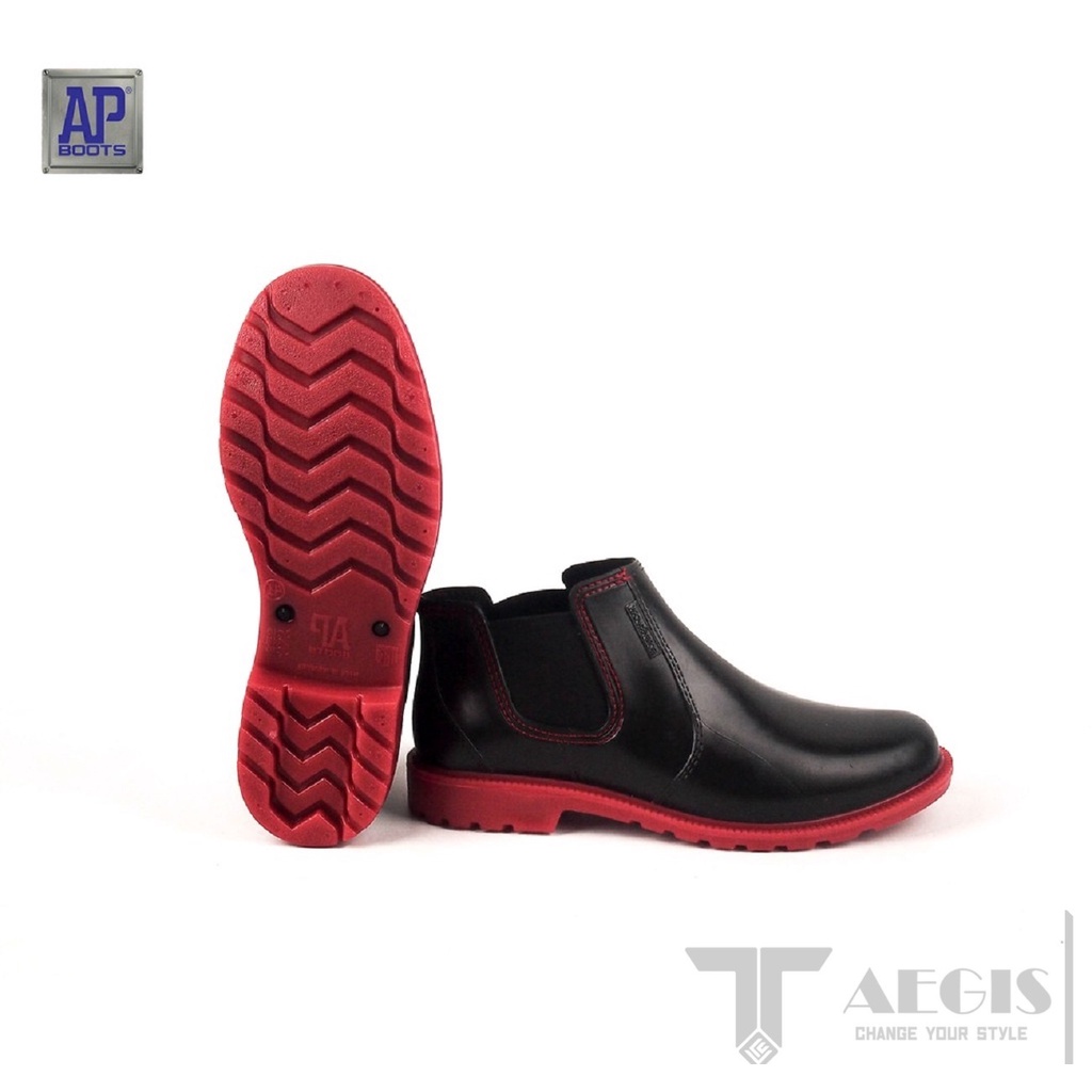 Sepatu AP BOOTS Pendek AP Boots Hobby N Work Hitam Merah Casual Bikers Trendy Gaya sepatu kerja Kantoran Proyek Perkebunan Pertanian BY AEGIS SHOES