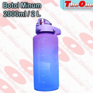 PROMO Botol minum viral 2Liter - DISKON Botol minum viral JUMBO 2LITER - GRATIS STICKER 2D