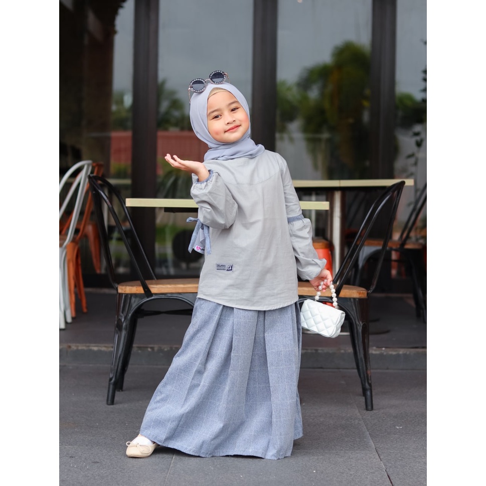 Baju Setelan Rok Anak Perempuan Umur 3 - 12 Tahun Blouse Paris Dress Muslim Anak Perempuan 3 Tahun 5 Tahun 8 Tahun 10 Tahun 12 Tahun Cewek Kekinian