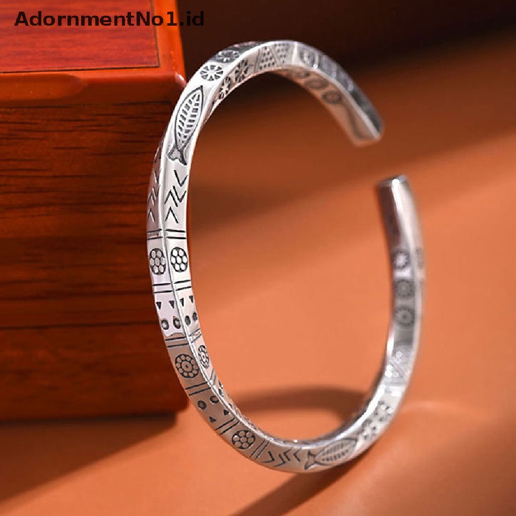 [AdornmentNo1] Vintage Stainless Steel Bangle Untuk Pria Wanita Mobius Memutar Cuff Gelang Unisex Kasual Pulseira Gents Perhiasan Mobius Cincin Totem Gelang [ID]