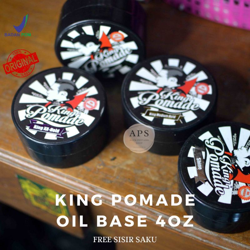 king pomade oil base ukuran besar 4oz free sisir saku