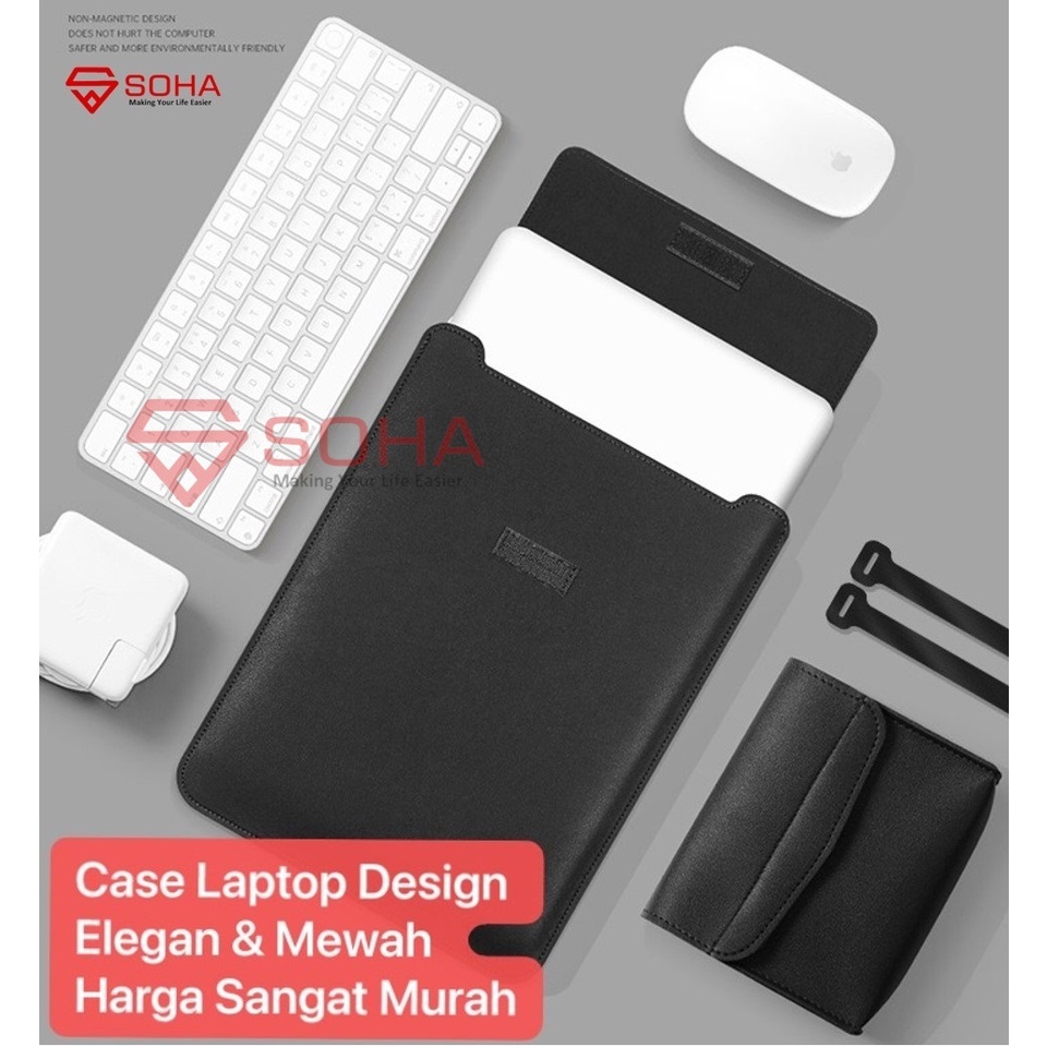 LC-07 SOHA Sleeve Case for Laptop Ultrabook PU LEATHER Kulit Tas for MACBOOK Air / Sarung Tablet Model Skin Pro PREMIUM Harga Murah