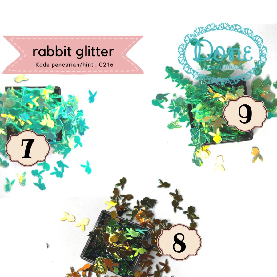 Done handymade rabbit glitter bunny glitter nail art resin art g216