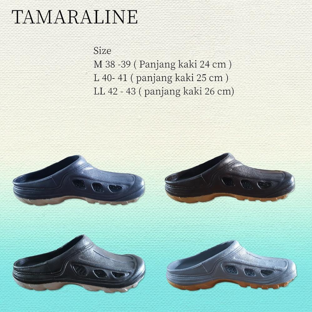 Sepatu Sandal Selop Karet Pria Tamara Line Size 38 - 43 Bahan Full Karet / Sandal Selop Karet Pria /