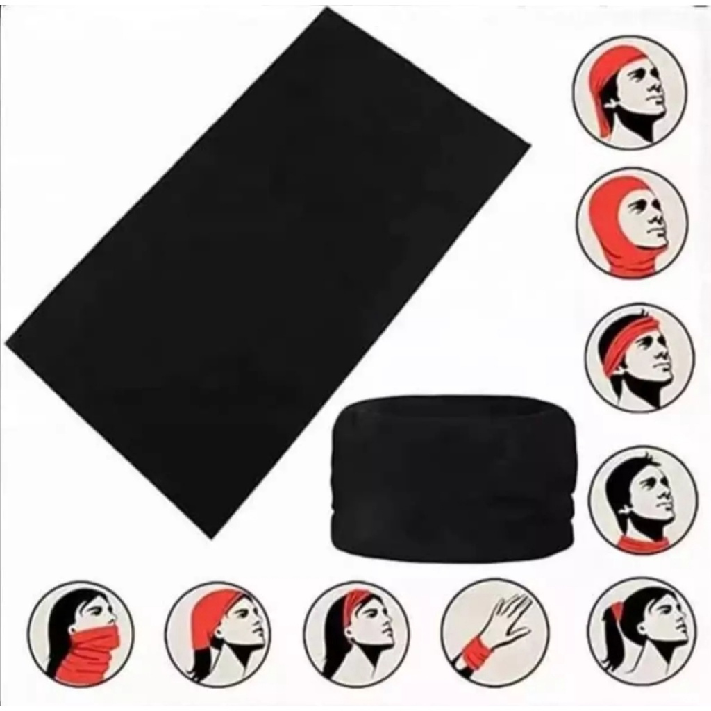 Masker Motor Hitam Black Pelindung Anti Debu Multifungsi Priadan Wanita