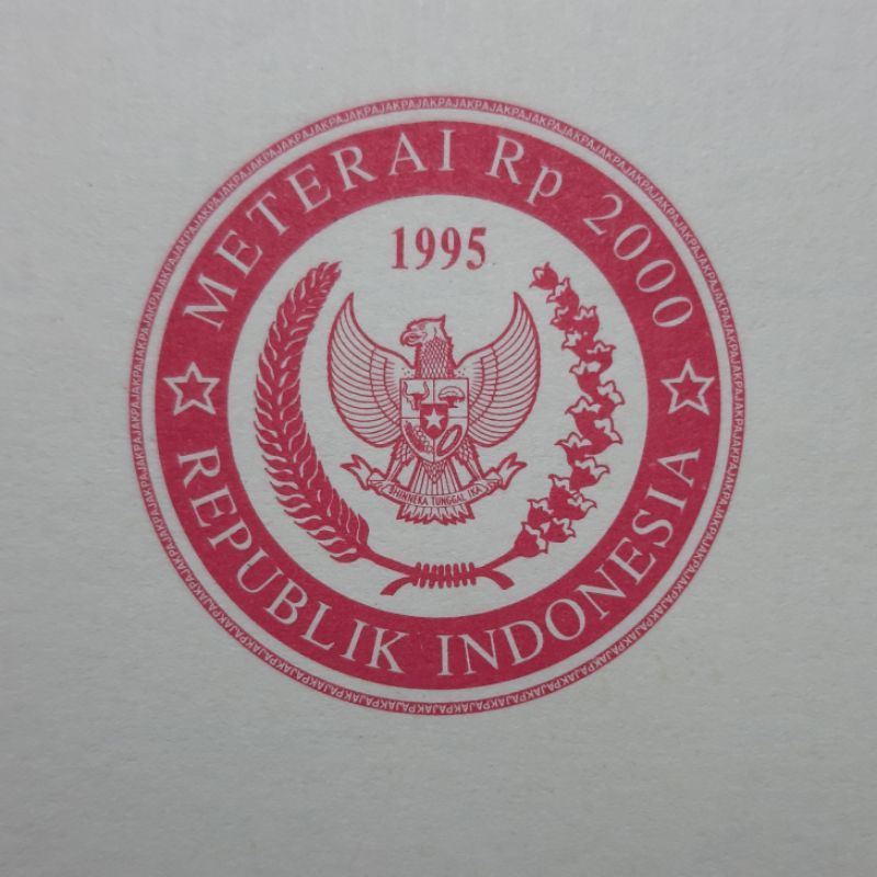 

Kertas Segel Asli Tahun 1995 Double